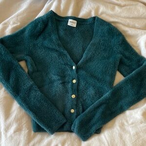 Abercrombie & Fitch Teal Fuzzy Cardigan
